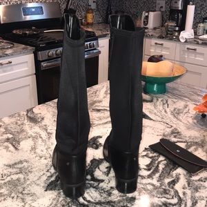 Dana Buchman Shoes - Knee high Black leather boots with stretchy back Dana Buchman Shoes - Knee high Black leather boots with stretchy back